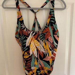 Leaf Pattern One Piece Swimsuit